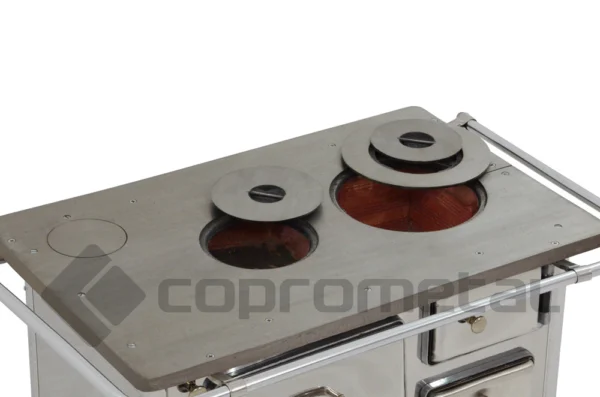 Fogão a lenha inox Oeste n° 1 com saída da fumaça no lado esquerdo - Image 2