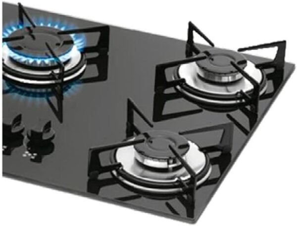 Cooktop a Gás Fischer 5 Bocas Tripla Chama Mesa Vidro Bivolt - Image 4