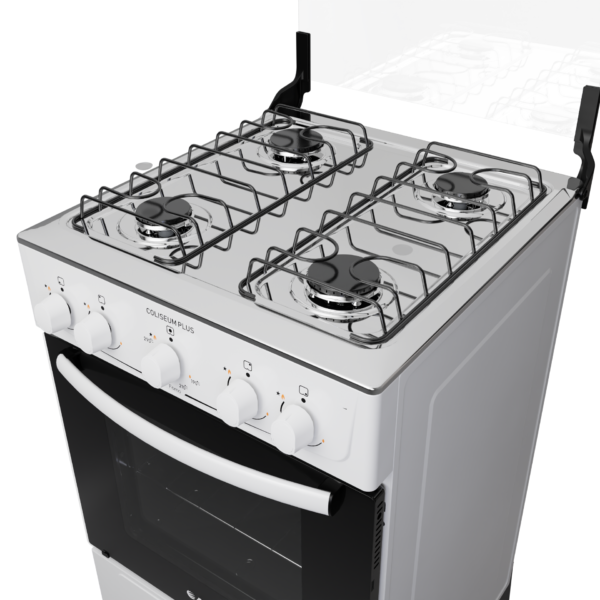 Fogão 4 Bocas Branco com Mesa Inox Atlas Coliseum Plus - Image 5