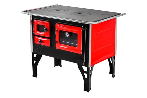 Fogão A Lenha H Prime Vermelho Lado Esquerdo Hidro - Image 6
