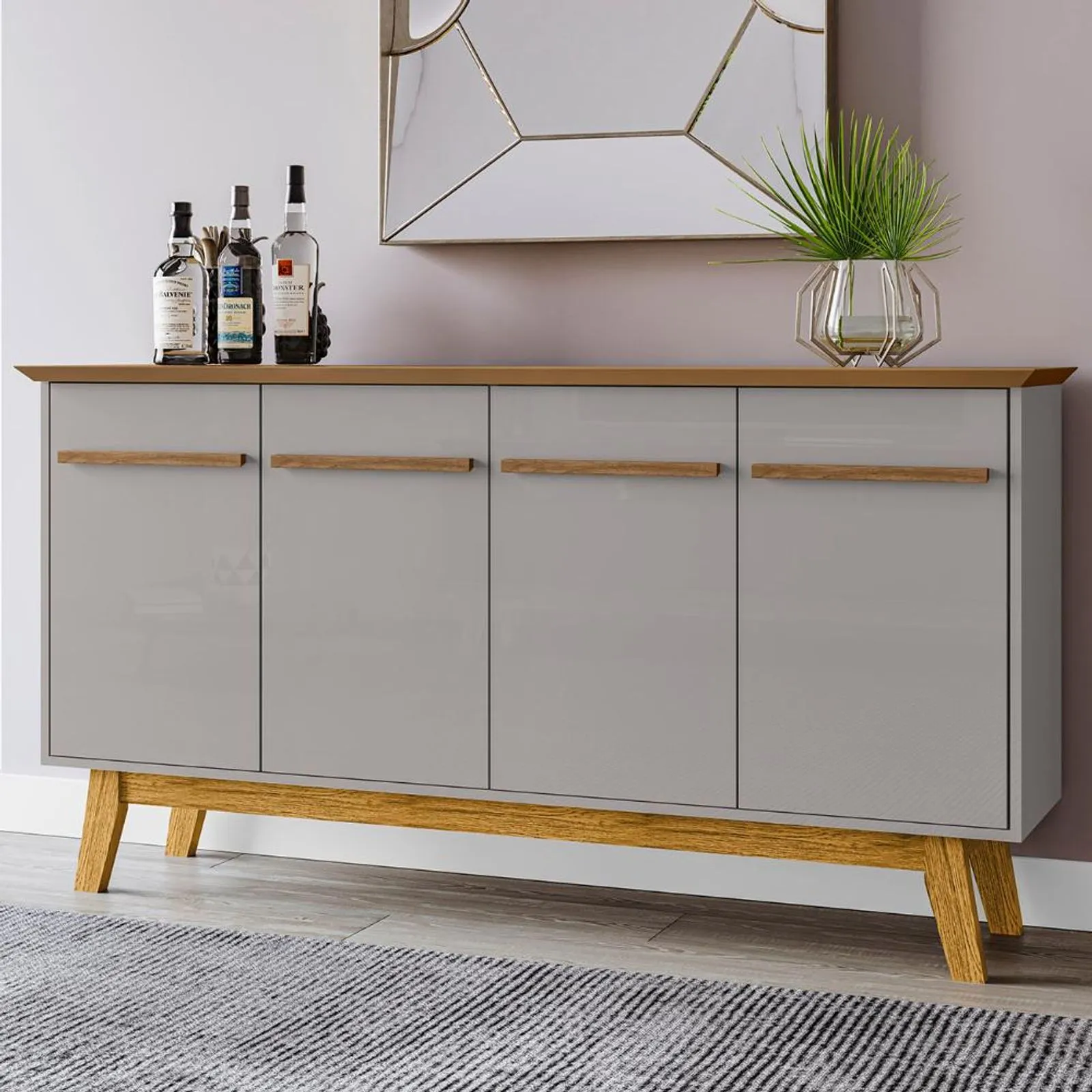 Aparador Buffet Opala da Bechara-Naturalle/Off White