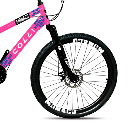 Bicicleta Colli Monaco Aro 26 Freio a Disco - Rosa - Image 4