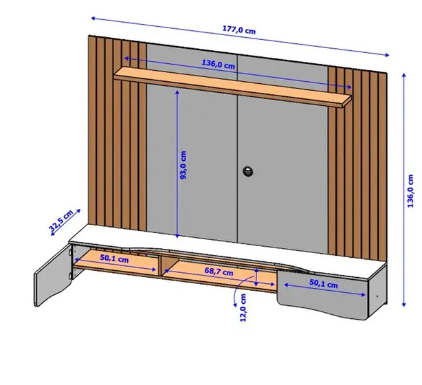 Painel Búzios Moveis Bechara-Naturalle/Off White - Image 4