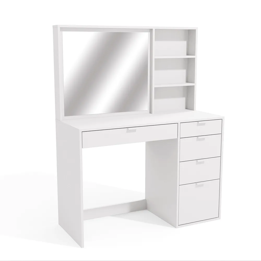 Penteadeira Kappesberg 5 Gavetas 2 Prateleiras Branco Brilho Carb - Image 5