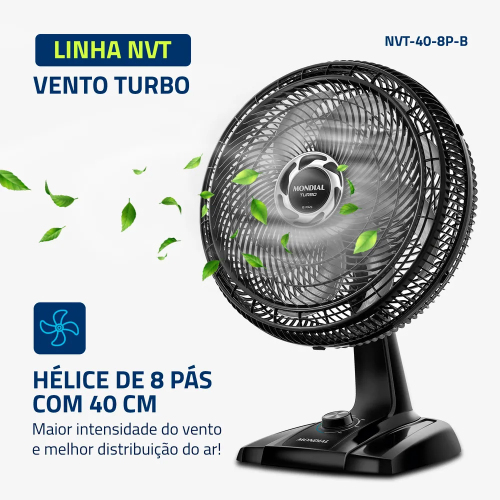 Ventilador 40cm Mondial Turbo NVT-40-8P-NB - Image 6